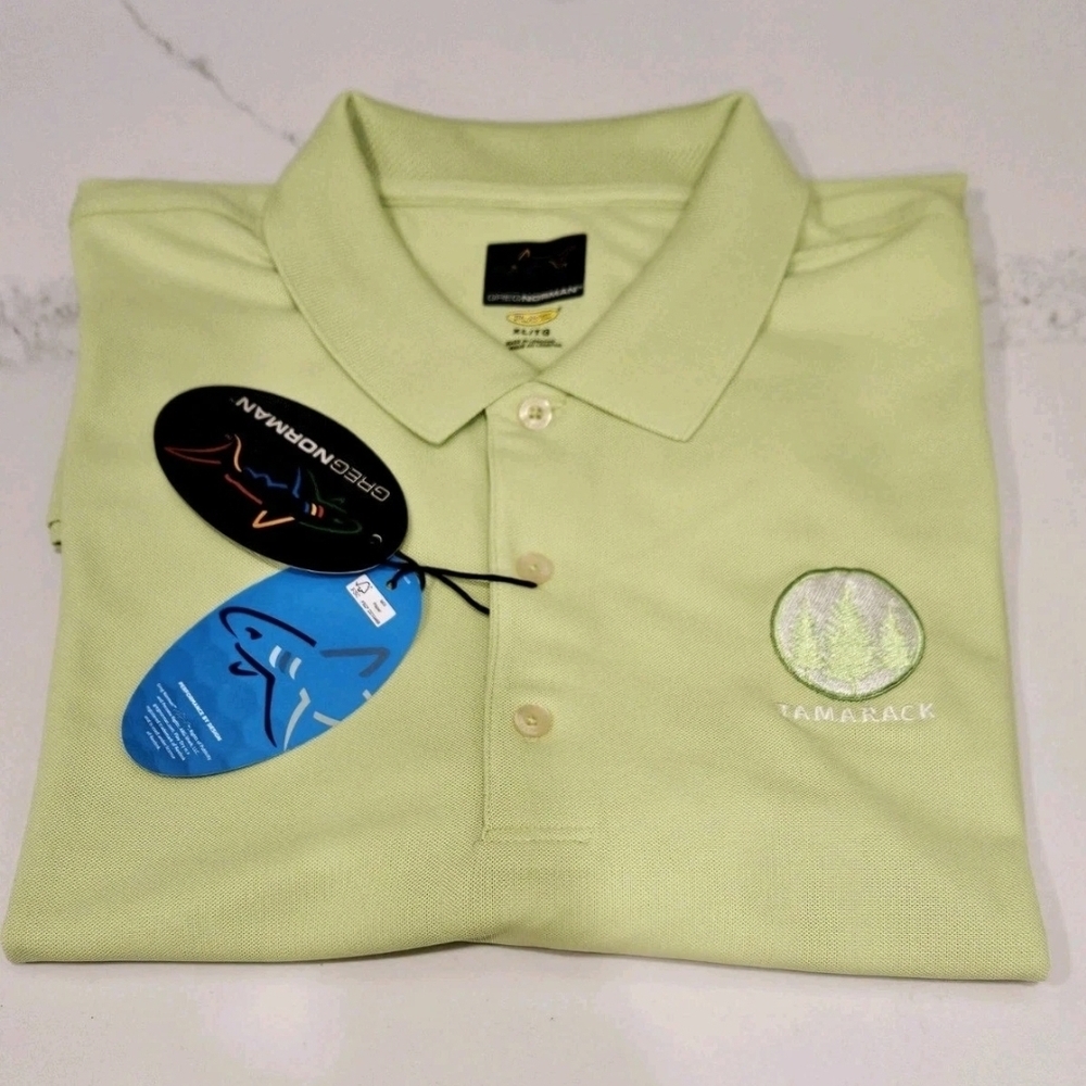 Greg Norman Play Dry Golf Polo XL Tamarack Logo Moisture Wicking NWT